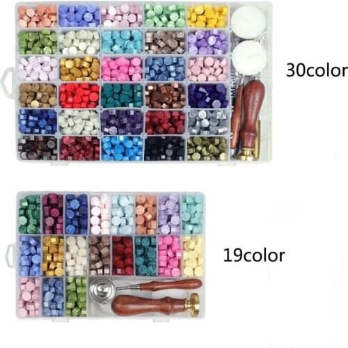Sealing Wax box set Seal beans Stamp Beads for vintage Craft Envelope Wedding Wax seal Ancient Sealing Wax stamp Making Tools