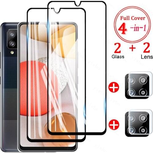 Full Cover Protector Tempered Glass for Samsung Galaxy A42 5G 6.6" SM-A426B Protective Screen Camera Lens Film A 42 42a Black HD