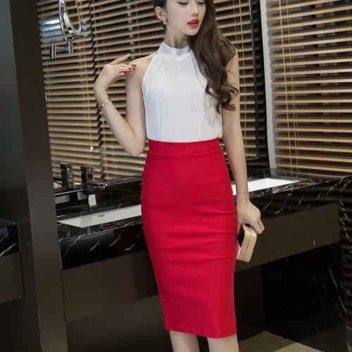 Faldas mujer moda 2019 womens New Elastic High Waist Split Package Hip OL Pencil Skirt skirts womens Plus Size 5XL