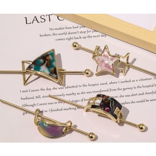 Ruoshui Woman Acetate Metal Hair Sticks Fashion Japan Style Hairband Elegant Hairpins Hair Clips Ladies Hair Accessries Headwear