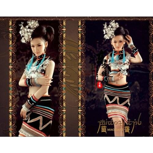 Miao Xiang Minority Group Ethnic Miao Costume 2014 Photography Hanfu Costumes for Women Palace Beauty Series