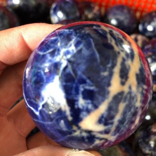 1pcs Natural Sodalite Sphere Quartz Crystal Gemstone Power Ball Orb Natural stones and minerals reiki Healing for home decoratio