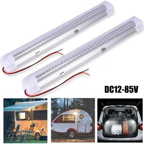 1pc LED Light Bar DC12-85V 2835 72Led Car Interior Light Indoor Reading Ceiling Lamp Car Van Bus Caravan Lamp with ON/OFF Switch