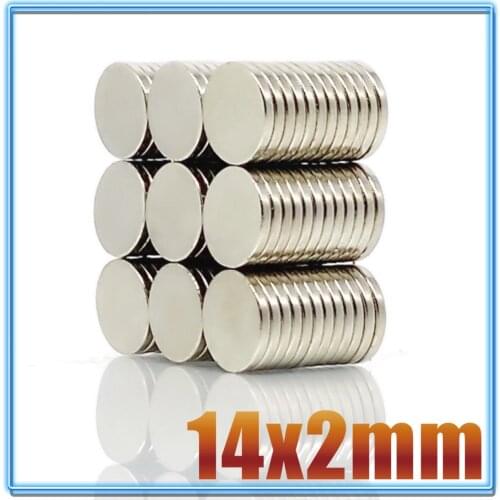10/20/50/100Pcs 14x2 magnet Disc 14x2mm super strong permanent neodymium magnet N35 small round rare earth magnet fridge 14*2 mm