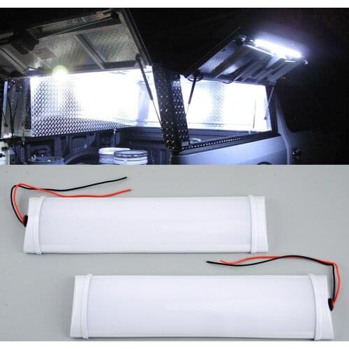 2Pcs 12V 72LED Interior Dome Roof Lights Strip Bar 10W 6500K for Van Lorry Camping Caravan Trailer Boat Motorhome Truck