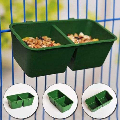 2 in 1 Parrot Food Water Bowl Dual Feeding Cup Plastic Bird Pigeons Cage Water Food Feeder Bird Parrot Pet Aviary Water Box Bowl