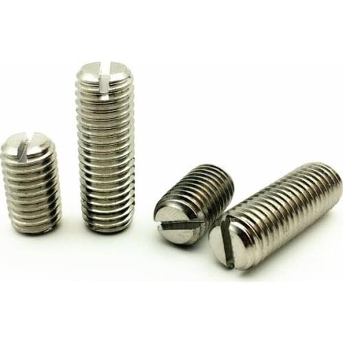 20pcs M1.6 stainless steel slotted headless screws grubs flat bolts end tighten screw fixed machine bolt 2-4mm length