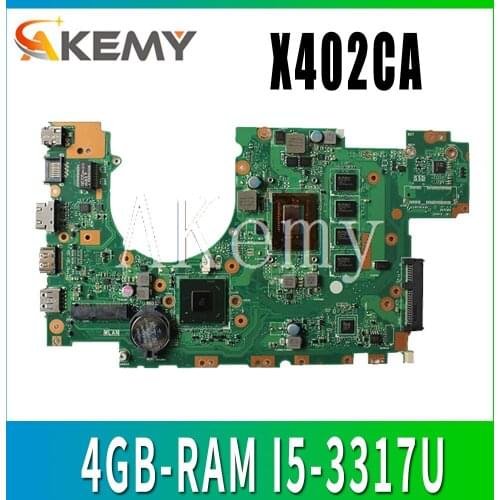 Akemy X402CA Laptop motherboard for ASUS X502C X402C X502CA X402CA original mainboard DDR3L 4GB-RAM I5-3317U test 100% OK