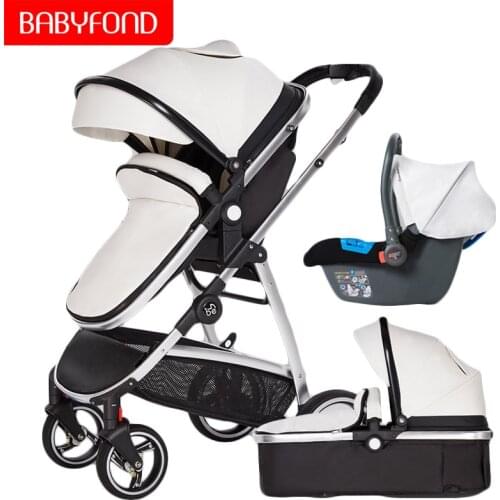 Brand 2 in 1 Baby stroller can sit and fold folded light high landscape winter newborn baby child stroller leather hotmom