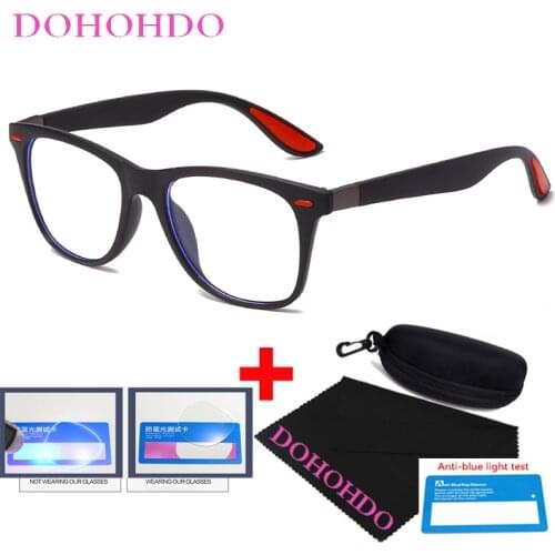 DOHOHDO New Fashion Anti Blue Light Glasses For Women Men Clear Lens Computer Eyeglasses Frame Classic Square Eyewear Spectacles
