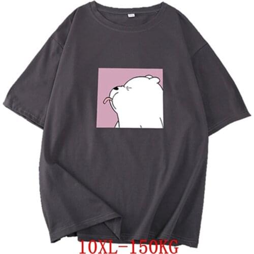 Large size womens T-shirt plus size 7XL 8XL 9XL 10XL summer round neck short sleeve loose black and white red big T-shirt top