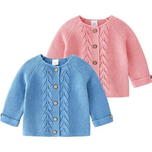 0-3Yrs Baby Girls Pure Color Cute Cardigan Coat Children Clothing New Autumn Winter Girls Knitted Kids Cardigan Coat