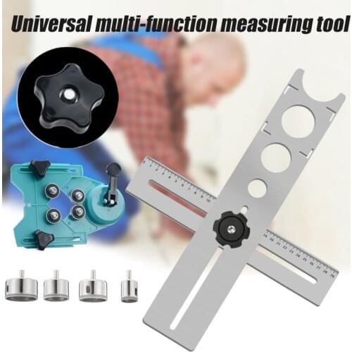 Ceramic Tile Perforation Locator Stainless Steel Ruler Lengthened Thickened Multi Function ruler for Home Decoration XR-Hot