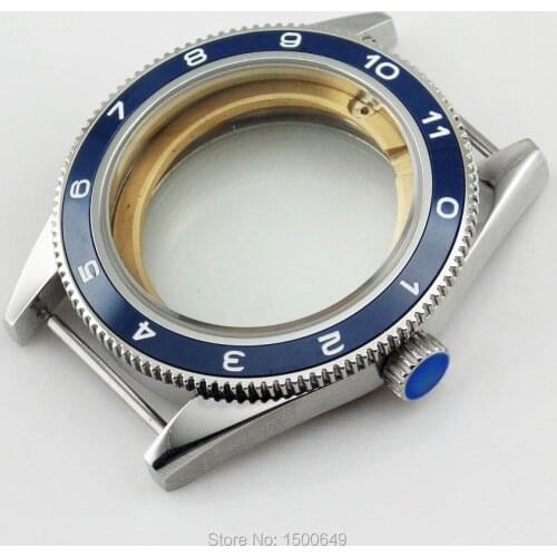 DEBERT Ceramic blue bezel 41mm Sapphire watch Case fit DG 2813,ETA 2836 P479