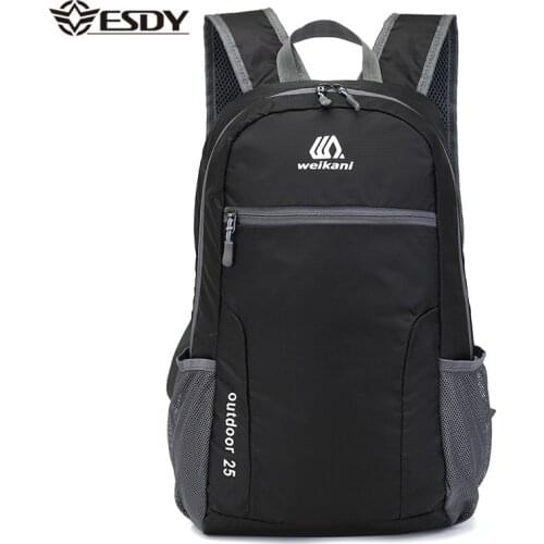 Lightweight Foldable Waterproof Nylon Women Men Skin Pack Backpack 25L Travel Outdoor Sports Camping Hiking Rucksack