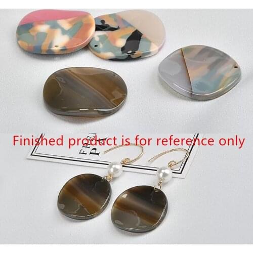 Summer style 20pcs/lot 29mm color pattern print geometry rounds wave shape acrylic beads diy jewelry earrings pendant accessory