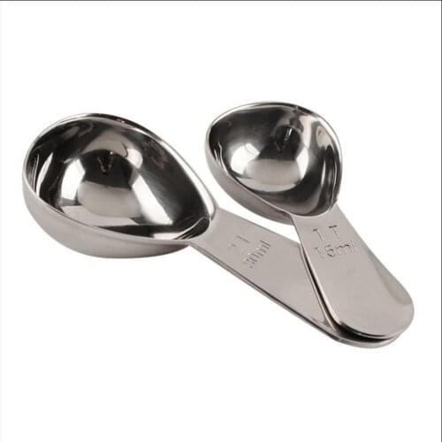 Stainless Steel Measuring Spoon Anti-corrosion Anti-rust Coffee Bean Powder Tea Spoon Scoop For Baking Coffee Kitchen Accessory