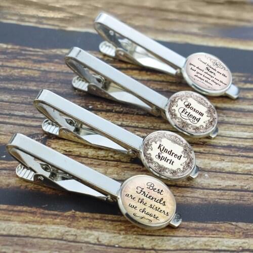 Friendship Quote Metal Tie Clip Men Necktie Pins Best Man Tieclip Groomsmen Wedding Gifts Best Friends Gift