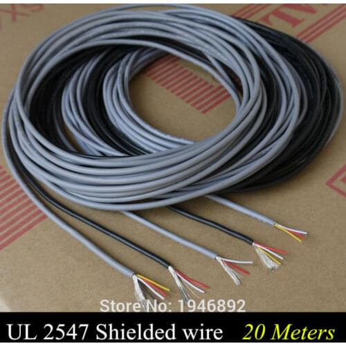 20M UL 2547 28/26/24 AWG Multi-core control cable copper wire shielded audio cable headphone cable signal line