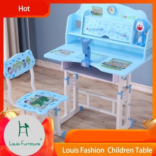 Louis Fashion Children Table desk, bookcase combination, girls boy, home lift , pupil, chair set