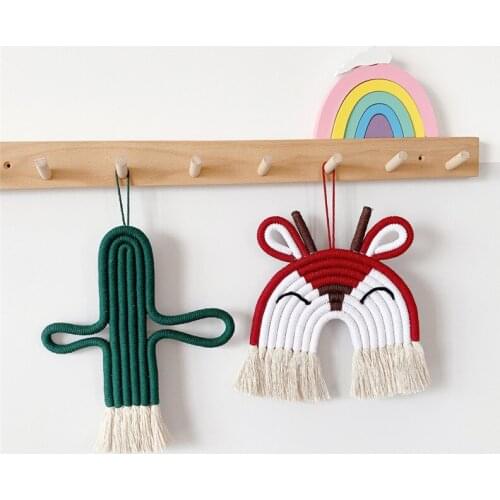 New Hand -Woven Lion Ornaments Fresh Simple Wall Hanging Wind Chimes Kids Room Nursery Wall Decoration