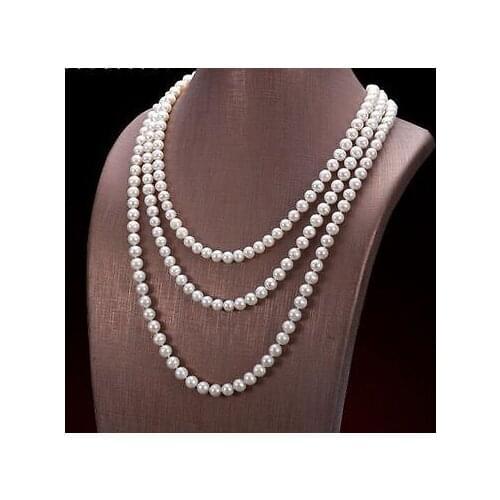 HUGE 48" 8-9MM NATURAL SOUTH SEA WHITE PEARL NECKLACE AAA