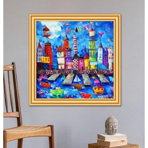 Landscape 5D Diy Diamond Painting Abstract Cross Stitch Kit Full Drill Embroidery Mosaic Art Picture of Rhinestones Wall Decor