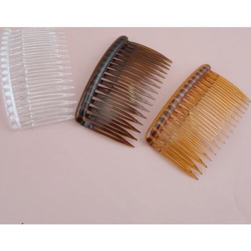 10PCS 5.0cm*8.0cm 16teeth clear dark brown plain plastic hair combs for diy hair accessories,side comb Bargain for Bulk