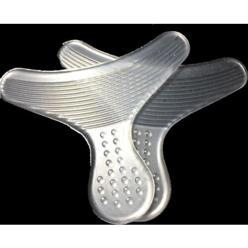 Transparent silica adhesive gel anti-skid T-shaped anti slip Falt foot High heel insoles pads Insert Cushion 1pair=2pcs PS52255