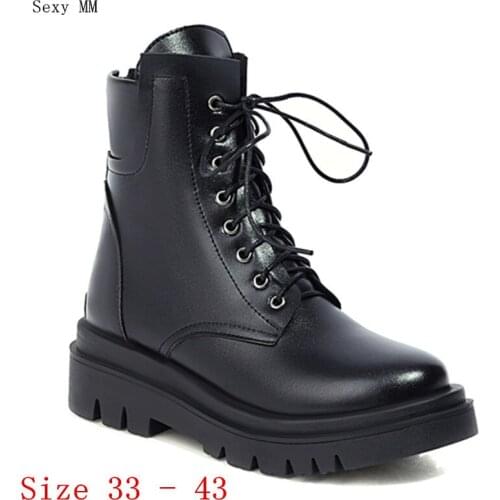 Spring Autumn Women Low High Heels Mid Calf Boots Motorcycle Shoes Woman High Heel Short Boots Small Plus Size 33 - 40 41 42 43