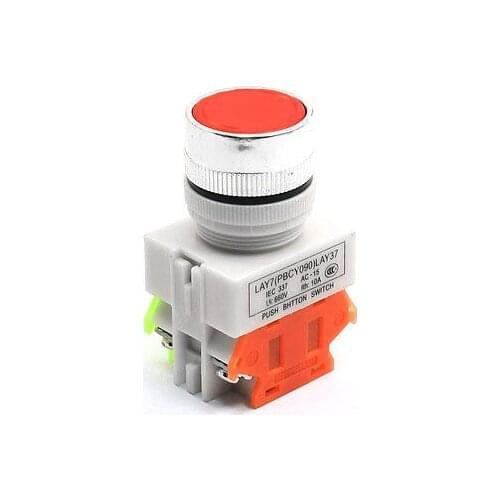 Ui 600V Ith 10A DPST NO NC Momentary Red Push Button Pushbutton Switch