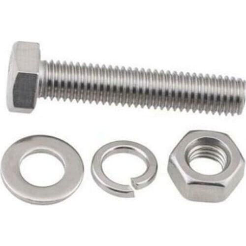 M12 M18-M24 304 Extended hexagonal screw 1set with nut flat washer spring washer