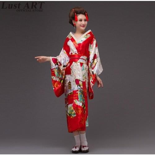 Japanese kimono traditional dress cosplay female yukata women haori Japan geisha costume obi Japan clothing AA316