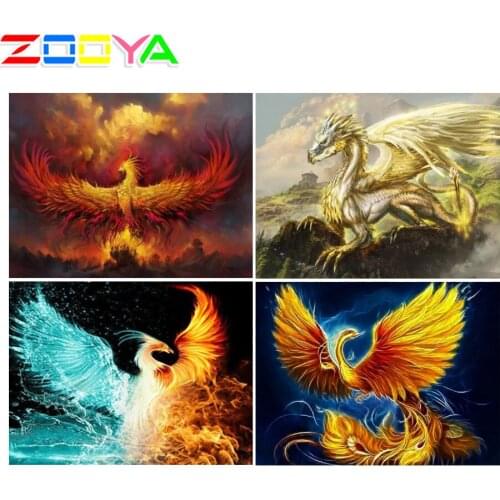 Zooya Diamond Embroidery Animal Diamond Painting Full Diamond Fire Phoenix Mosaic Diamond Painting Set Home Decoration Sp616