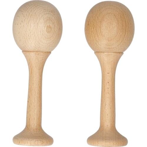 1 Pair Beech Maraca Rumba Shaker Rattles Percussion Instruments Wooden Maraca Musical Percussion Maraca Instruments for Children