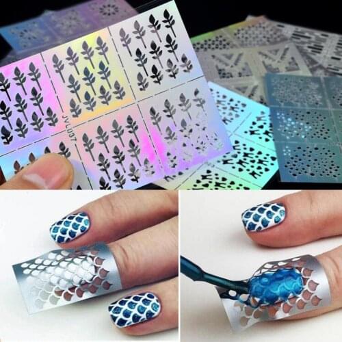 New Hot 1Pc Hollow Out Nail Art DIY Tips Transfer Stickers Accessories With Packaging Nail Sticker Manicure Decal Decoration