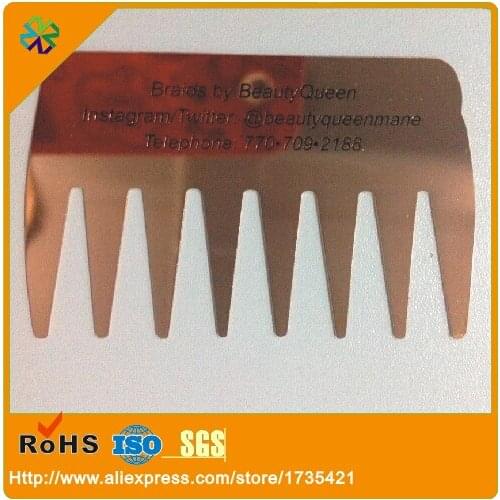 100pcs/lot L*W 85*54mm 0.5mm thickness custom rose gold metal business card