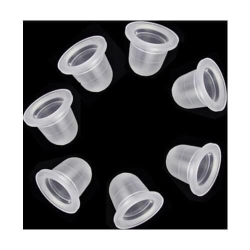 100 Pcs Soft Microblading Tattoo Ink Cup Cap Pigment Silicone Holder Container S/L For Tattoo Needle Pigment