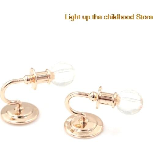 2 Pcs Metal 1:12 Dollhouse Miniature Wall Light Lamp Model Decoration High Quality