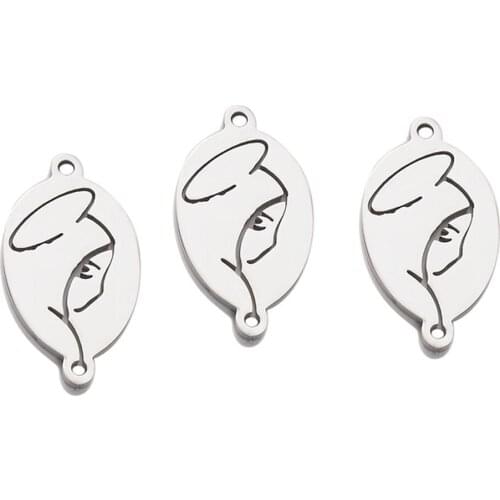 5pcs Stainless Steel Small Connector Charms DIY for Necklace Bracelet Findings Not Turn Off Color Dropship