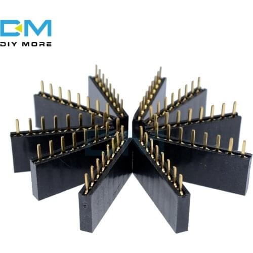 50PCS 1x8 Single Row 8 Pins PCB Socket Female Header 2.54mm 8 Pin 8Pin 3mm Length of Pin DIY