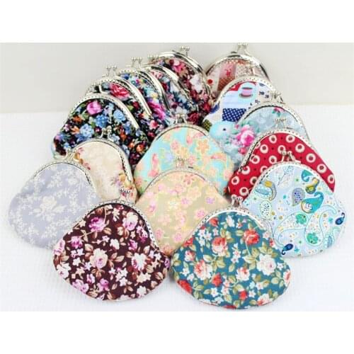 8.5cm Cotton Linen Fabric Purse Metal Frame bag Material Kit Mouth Gold Handmade Sewing Women Coin Purse