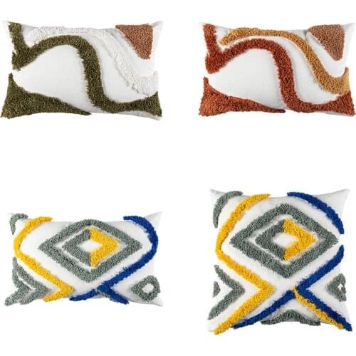 Boho Decorative Throw Pillow Cover Soft Woven Tufted Pillow Case Cushion Cases for Sofa Couch Bedroom Car Office Living Room