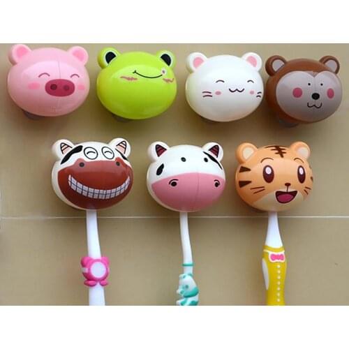 Hight Quality Cartoon Animal Shaped Toothbrush Holder (Random Types) Bathroom Accessories Toothbrush Holder without Suction Cup