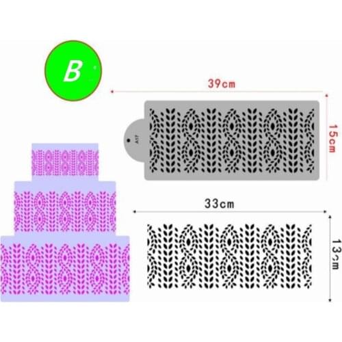 Diy Bohemian Style Plastic Sugar Sieve Mold Fondant Printing Stencil Hollow Wedding Cake Edge Decoration Template Baking Tools