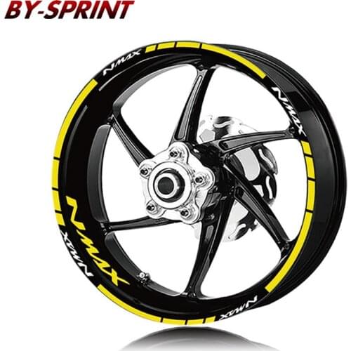 For Yamaha N-MAX NMAX125 155 nmax Motorcycle Wheel Stickers Stripes Reflective Waterproof Rim Wheel Decals Stickers Set 4 colors