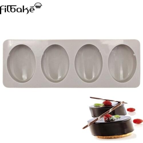 FILBAKE 4 Cavity Silicone Oval Shape DIY Cake Chocolate Baking Mold Perfume Soap Resin Mould Handmade Craft Decoration Tools