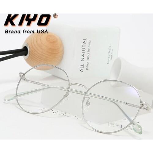KIYO Brand 2020 New Women Men Fashion Anti Blue Light Optical Frame Metal Eyeglasses Frames Round Spectacles Glasses 1941