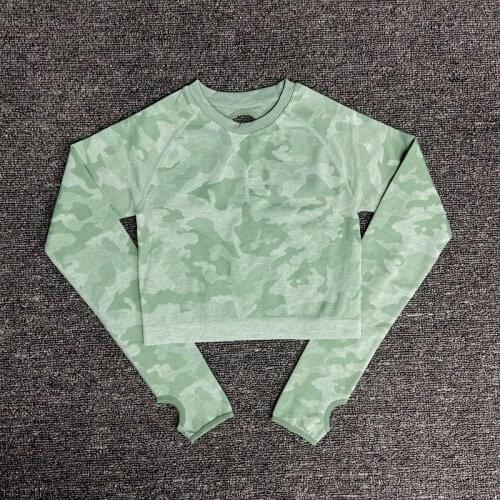 Yoga Set Women Seamless Bra Fitness Clothing Yoga Sport Long sleeves Tops Camouflage Gym Leggings Pants Suit Workout Sportswear