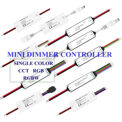 V1-W V1-W(D) V1-M V1-M(D) V2-W V2-M V3-W V3-M V4-W V4-M Mini Size RF Wireless Dimmer Controller Single Color CCt RGB RGBW